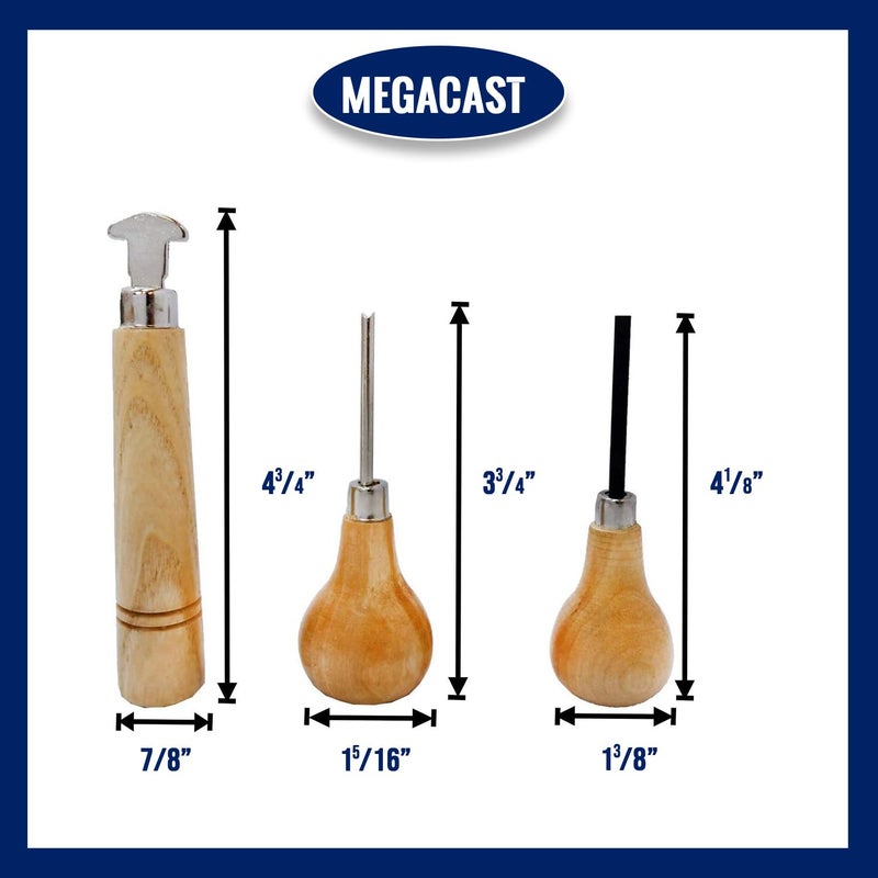 Megacast Stone Setting Tools  Jewelry Stone Prong Pusher  Bezel Pusher & Roller Set of 3 - Image 3